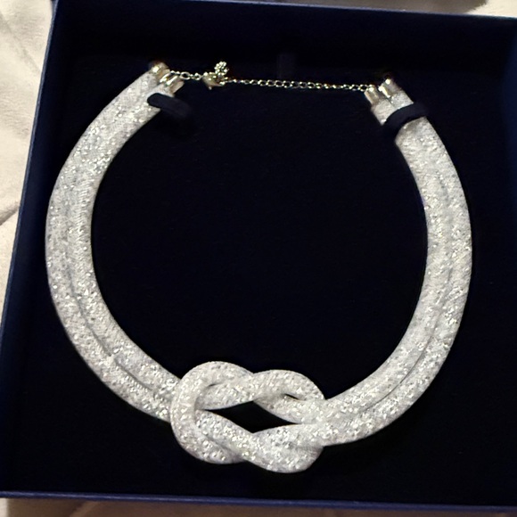 Swarovski Sparkling Silver Knot Necklace - Picture 3 of 4